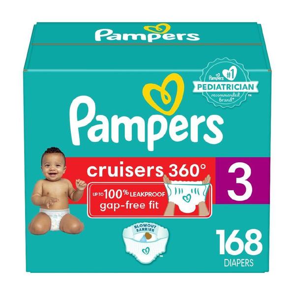 Imagem de Fraldas Pampers Cruisers 360, tamanho 3, fornecimento de um mês x168