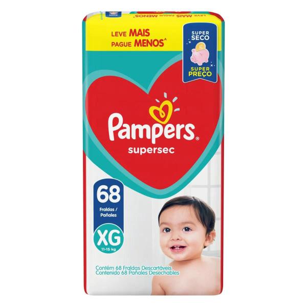 Imagem de Fraldas Pampers Infantil Supersec XG com 68 unidades