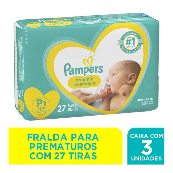 Imagem de Fraldas Pampers Premiee Swadlers Prematuro P - 3 Unidades