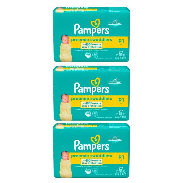 Imagem de Fraldas Pampers Premiee Swadlers Prematuro Tam P - Caixa 3