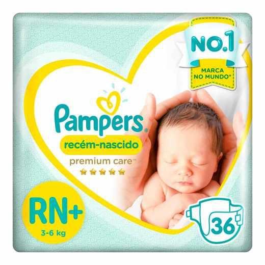 Imagem de Fraldas Pampers Premium Care Recém Nascido RN+ 36 Unidades