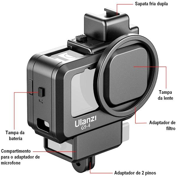 Imagem de Frame com Encaixe de Microfone para GoPro 12/11/10/9 G9-4