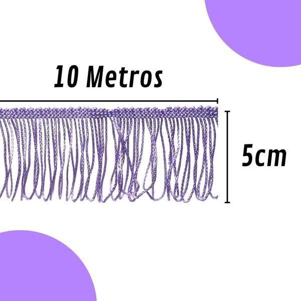 Imagem de Franja De Tecido Lilás - 5Mm Rolo Com 10 Metros - Nybc