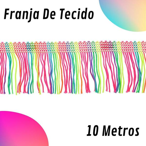 Imagem de Franja De Tecido Multicolorido - 5Mm Rolo Com 10 Metros - Nybc