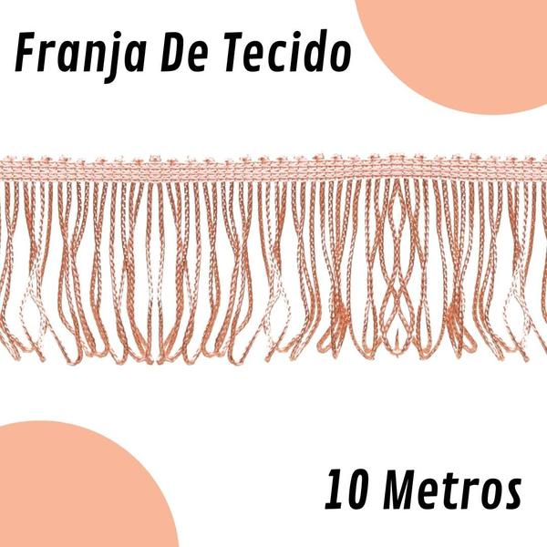 Imagem de Franja De Tecido Salmão - 5Mm Rolo Com 10 Metros - Nybc