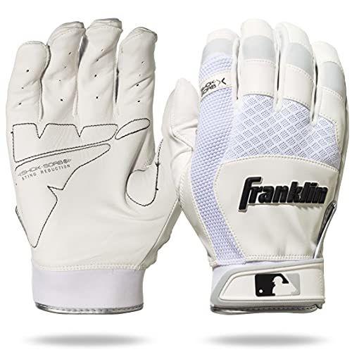 Imagem de Franklin Sports 20965F5 Shok-Sorb X Luvas de Rebatedor, Branco/Branco, Adulto X-Large