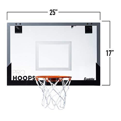 Imagem de Franklin Sports 25in XL Over The Door Mini Basketball Hoop - Slam Dunk Approved - Resistente a Quebras - Acessórios Incluídos, Branco/Laranja