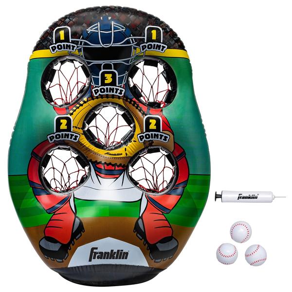 Imagem de Franklin Sports 5-Hole Inflatable Baseball Target - Alvo de lançamento de beisebol inflável com bolas de beisebol - Kids Baseball Toss Game - Alvo de 45"