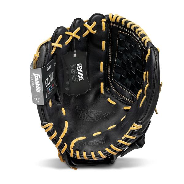 Imagem de Franklin Sports adulto unissex 12,5 polegadas Franklin Sports Baseball Luva ProFlex Baseball Softball Luva Baseball Fastpitch Soft, Preto / Camelo, 12 1 2 polegadas EUA