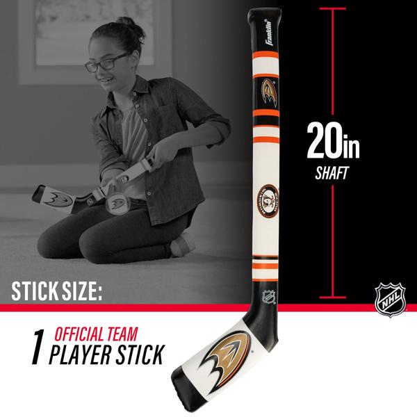 Franklin Sports Anaheim Patos NHL Mini Soft Hockey Stick S Imagem de Franklin Sports Anaheim Patos NHL Mini Soft Hockey Stick S