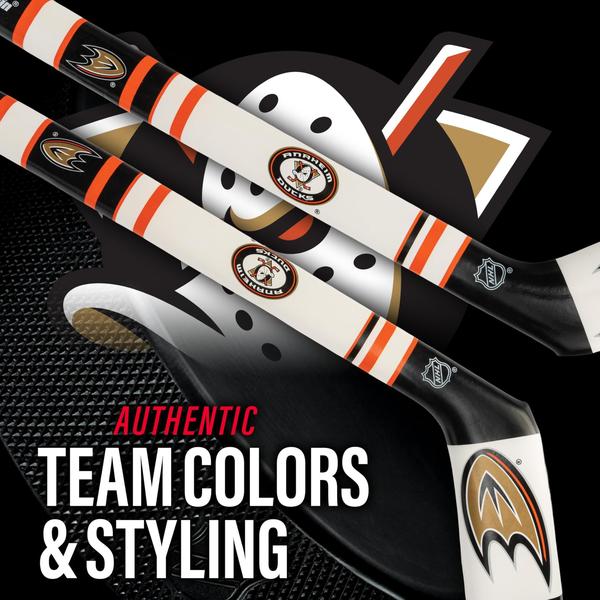 Franklin Sports Anaheim Patos NHL Mini Soft Hockey Stick S Imagem de Franklin Sports Anaheim Patos NHL Mini Soft Hockey Stick S