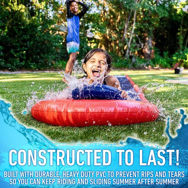 Franklin Sports Aqua Ride Kids Backyard Waterslide - Aqua Ride 25' Foot Lawn Water Sliding Mat + (1) Inflável Surf Board - Outdoor Kids Water Toy Imagem de Franklin Sports Aqua Ride Kids Backyard Waterslide - Aqua Ride 25' Foot Lawn Water Sliding Mat + (1) Inflável Surf Board - Outdoor Kids Water Toy