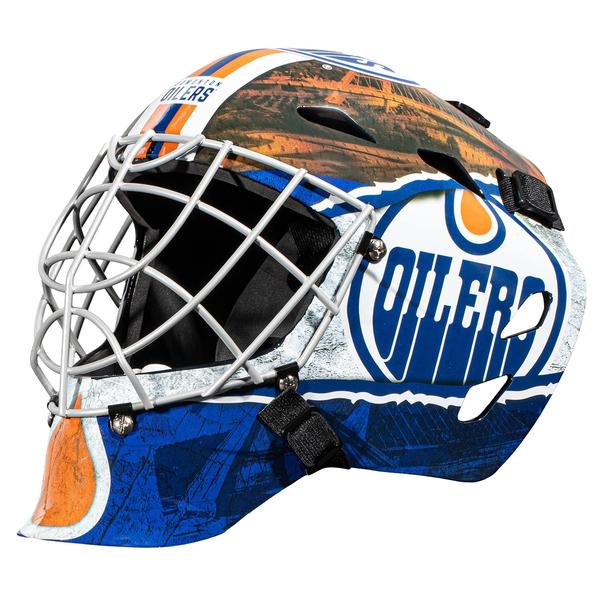 Imagem de Franklin Sports Edmonton Oilers Goalie Mask - Equipe Gráfica