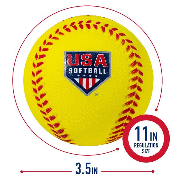 Imagem de Franklin Sports Foam Practice Softballs - (4) USA Softball Official Size Foam Softballs for Kids - Bolas de Softball de Espuma Macia - Ótimo para Treinamento de Jovens + Prática