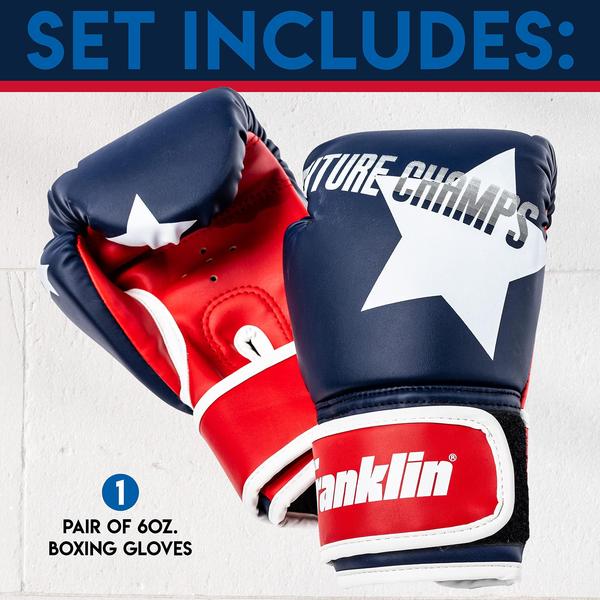 Imagem de Franklin Sports Future Champs Kids' 6oz Luvas de Boxe - Pe