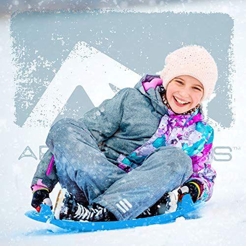 Imagem de Franklin Sports Kids Saucer Sled - Arctic Trails Round Plastic Sled Sled para Crianças - Disco de trenó pesado com alças - 25 "