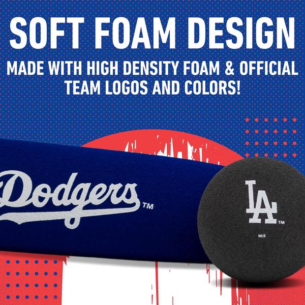 Imagem de Franklin Sports Los Angeles Dodgers Foam Bat & Ball Set - 21" Soft Jumbo Team Baseball Bat and Ball Team Logo - Produto Oficial Licenciado da MLB