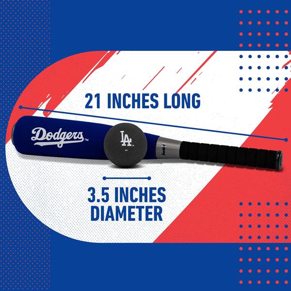 Imagem de Franklin Sports Los Angeles Dodgers Foam Bat & Ball Set - 21" Soft Jumbo Team Baseball Bat and Ball Team Logo - Produto Oficial Licenciado da MLB