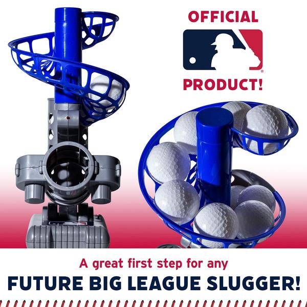 Franklin Sports MLB Electronic Baseball Pitching Machine - Inclui Seis Bolas de Beisebol De Plástico, Prata/Azul (6696S3) Imagem de Franklin Sports MLB Electronic Baseball Pitching Machine - Inclui Seis Bolas de Beisebol De Plástico, Prata/Azul (6696S3)
