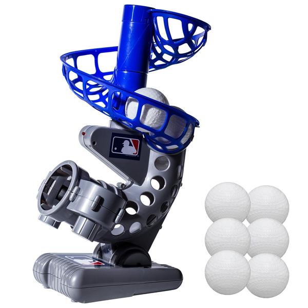 Franklin Sports MLB Electronic Baseball Pitching Machine - Inclui Seis Bolas de Beisebol De Plástico, Prata/Azul (6696S3) Imagem de Franklin Sports MLB Electronic Baseball Pitching Machine - Inclui Seis Bolas de Beisebol De Plástico, Prata/Azul (6696S3)
