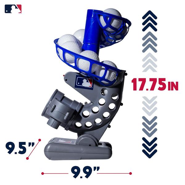 Imagem de Franklin Sports MLB Electronic Baseball Pitching Machine - Inclui Seis Bolas de Beisebol De Plástico, Prata/Azul (6696S3)