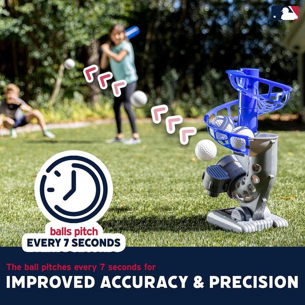 Franklin Sports MLB Electronic Baseball Pitching Machine - Inclui Seis Bolas de Beisebol De Plástico, Prata/Azul (6696S3) Imagem de Franklin Sports MLB Electronic Baseball Pitching Machine - Inclui Seis Bolas de Beisebol De Plástico, Prata/Azul (6696S3)