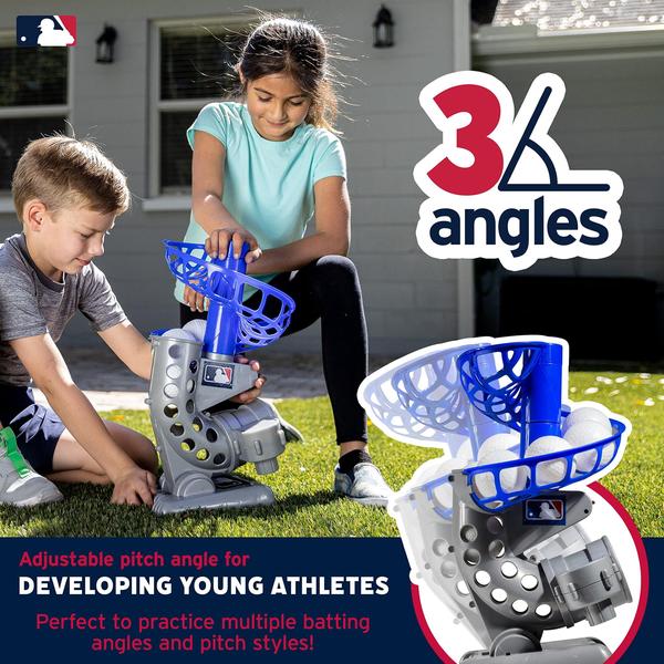 Franklin Sports MLB Electronic Baseball Pitching Machine - Inclui Seis Bolas de Beisebol De Plástico, Prata/Azul (6696S3) Imagem de Franklin Sports MLB Electronic Baseball Pitching Machine - Inclui Seis Bolas de Beisebol De Plástico, Prata/Azul (6696S3)