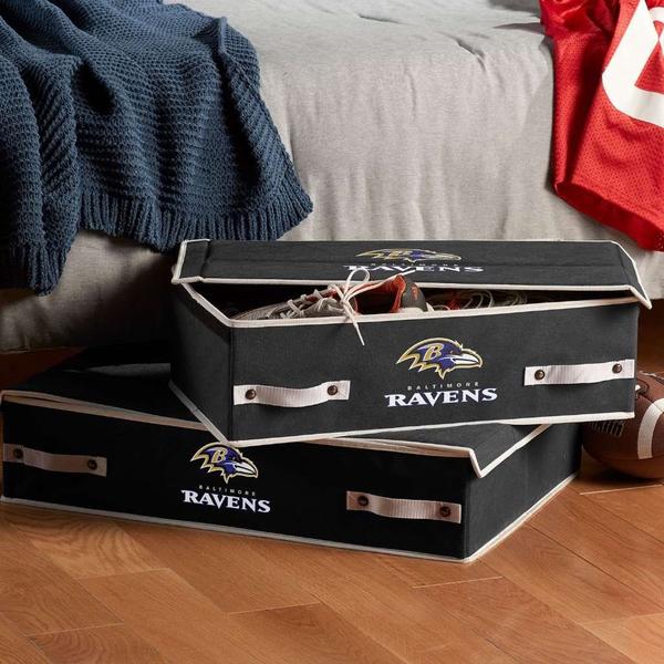 Imagem de Franklin Sports NFL Baltimore Ravens sob o armazenamento da cama