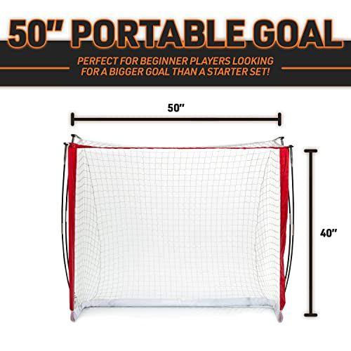 Imagem de Franklin Sports NHL Portable Street Hockey Goal - Fibertech Lightweight Street + Roller Hockey Goal Set - Gol de Fibra de Vidro de 50"