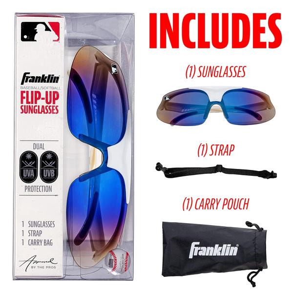 Imagem de Franklin Sports Oval MLB WHT DLX FLIP-UP Óculos de sol, branco