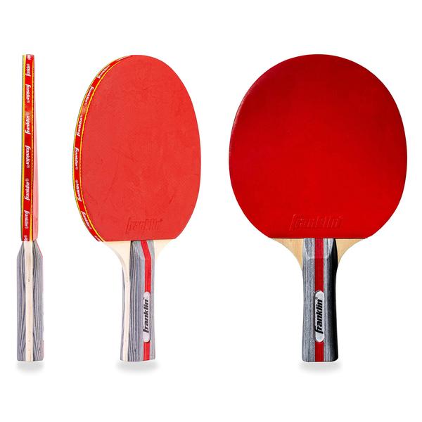 Imagem de Franklin Sports Ping Pong Paddle - Raquete de Tênis de Mesa Performance - Remo de Madeira Estilo Pro com Superfície de Borracha - Vermelho + Cinza