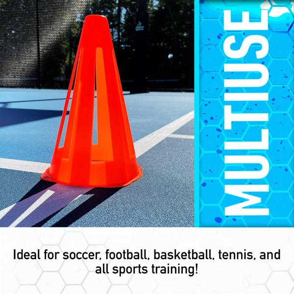 Imagem de Franklin Sports Plastic Soccer Cones - Mini Sports Cones for Drills + Practice - Cones flexíveis de gol laranja para treinamento + jogos - 9 polegadas