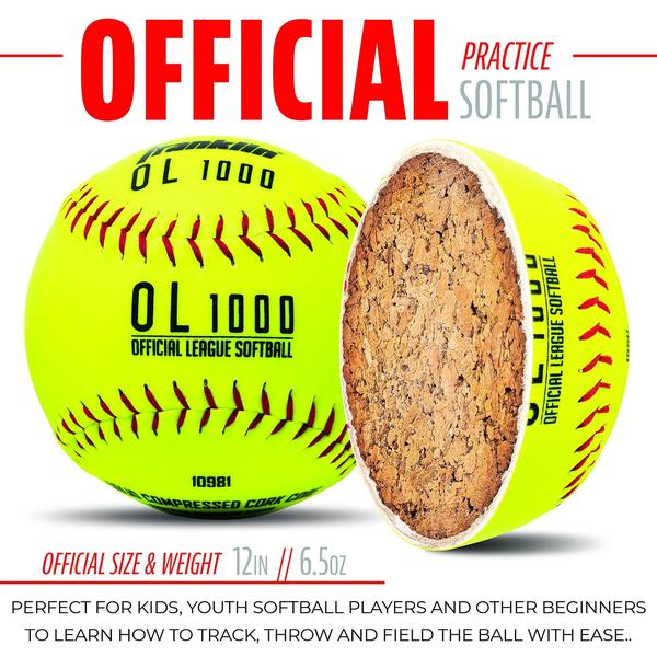 Imagem de Franklin Sports Practice Softballs, Tamanho e Peso Oficiais, 1 Pacote