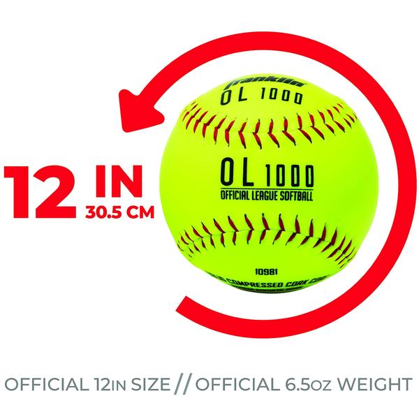 Imagem de Franklin Sports Practice Softballs, Tamanho e Peso Oficiais, 1 Pacote