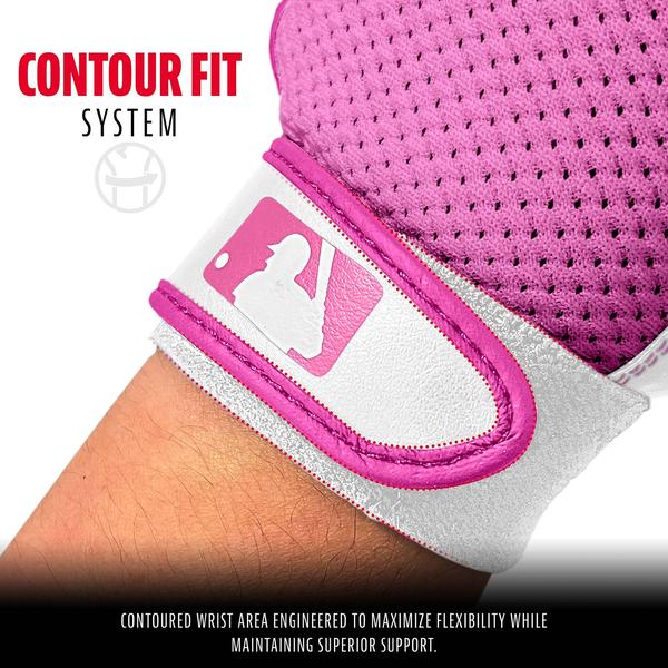 Imagem de Franklin Sports Youth Teeball Batting Gloves - Youth Flex - Kids Batting Gloves for Teeball, Baseball, Softball - Pink/White - Small