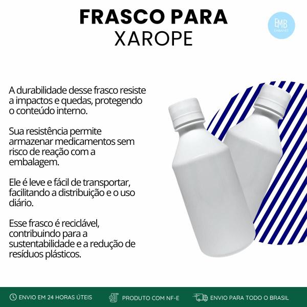 Imagem de Frasco 250ml Liso Com Tampa Rosca Para Xarope 2 Unidades