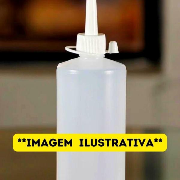 Imagem de Frasco Almotolia Plástico Transparente Bico Reto Bisnaga - 100ml - 10 Unidades