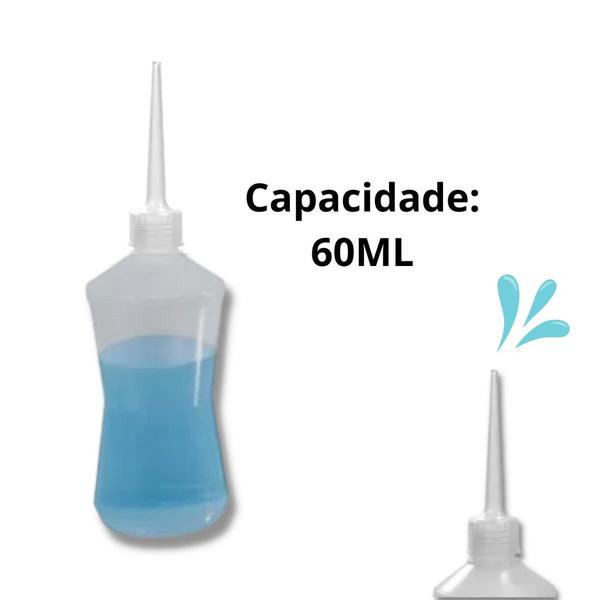 Imagem de Frasco Almotolia Transparente Para Líquidos Bico Reto Lavagem de Cílios 60/120/250/ 500ml