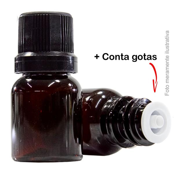 Imagem de Frasco Âmbar 10ml Tampa Preta Gotejador Liquido (20un)