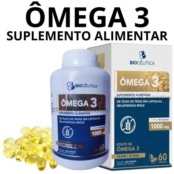 Imagem de Frasco Com 60 Cápsulas Ômega 3 Suplemento Alimentar EPA DHA!