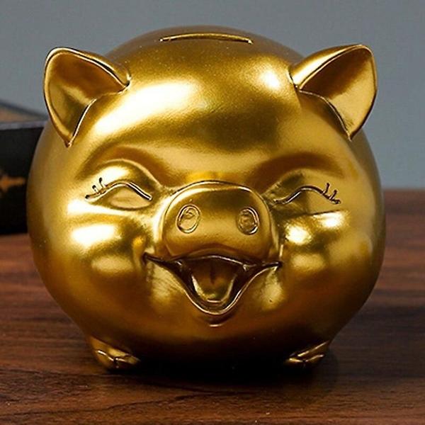 Imagem de Frasco de fundo para moedas de resina em forma de porco Piggy Bank Wokex