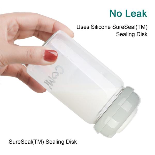 Frasco de leite materno COMI Wide Neck Glass 180 ml (pacote com 2 tampas cinza) Imagem de Frasco de leite materno COMI Wide Neck Glass 180 ml (pacote com 2 tampas cinza)