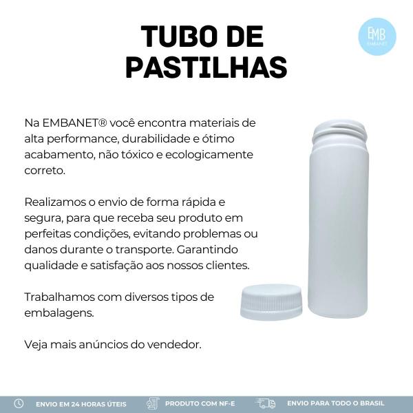 Imagem de Frasco De Plastico Para Pastilhas Tubo 120ml - 100 Unidades