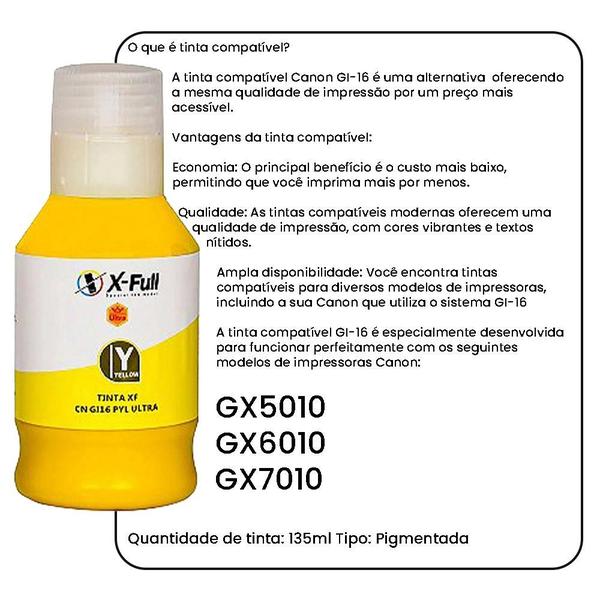 Imagem de Frasco de Tinta Compatível Canon Maxify GI-16 Amarelo