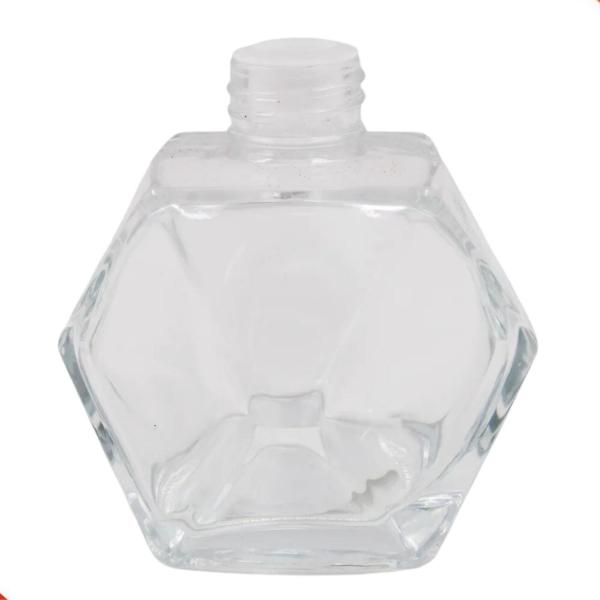 Imagem de Frasco de vidro para aromatizador hexagonal 200ml com tampa