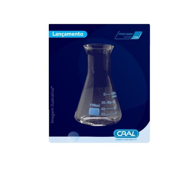 Imagem de Frasco erlenmeyer boca larga boro 3.3 graduado cap.250ml (cral)