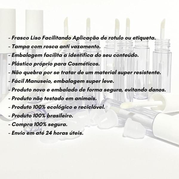 Imagem de Frasco Gloss Redondo Vazio 6Ml Com Pincel Profissional 50Und