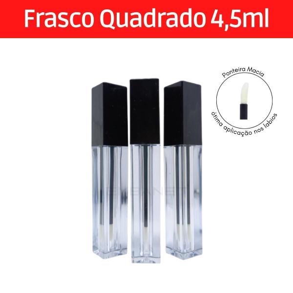 Imagem de Frasco Gloss Vazio Quadrado 4,5Ml Embalagens Maquiagem - 10U