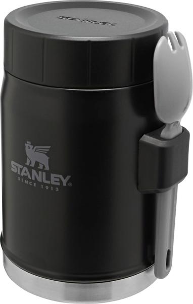 Imagem de Frasco para alimentos Stanley The Heritage Matte Black 414ml com garfo