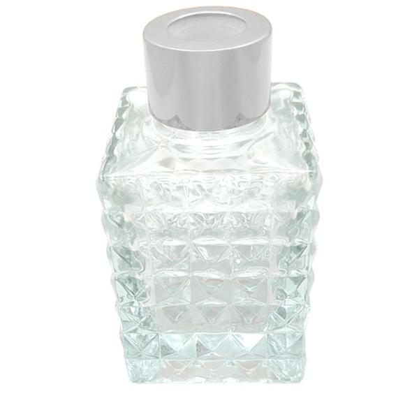 Frasco para Aromatizador de Vidro Bucarest com Tampa Prata - Transparente - 70ml - 1 unidade - Rizzo Imagem de Frasco para Aromatizador de Vidro Bucarest com Tampa Prata - Transparente - 70ml - 1 unidade - Rizzo